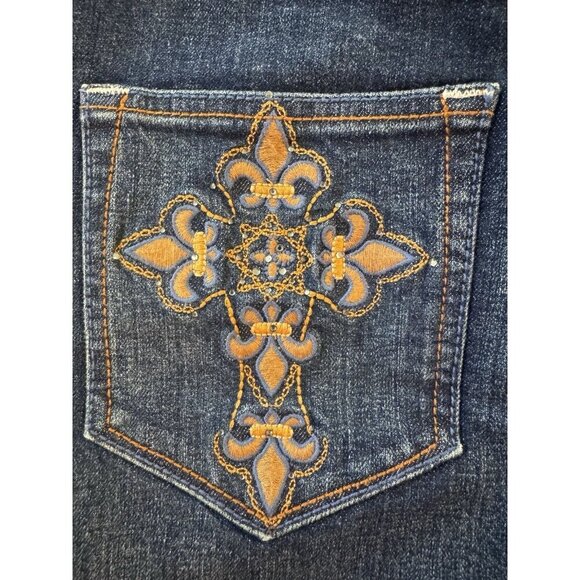NWT Lawman Jeans Women's 1-2 Embroidered Cowgirl Western Rodeo Boot Cut Cross - Picture 5 of 11